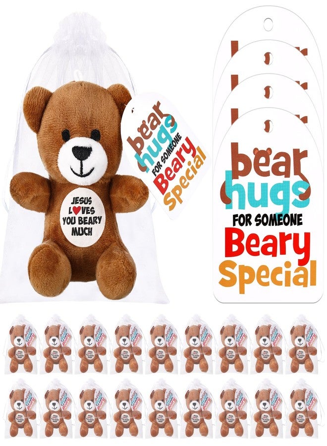 Silipull Valentine's Day Stuffed Plush Gifts 4" Holiday Plush Bears for Valentines Party Favor Gift Box Stuffers Events(12 Pcs,Jesus Loves You Beary Much) - Image 1
